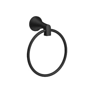 Windley Wall Mounted Towel Ring in Satin Black