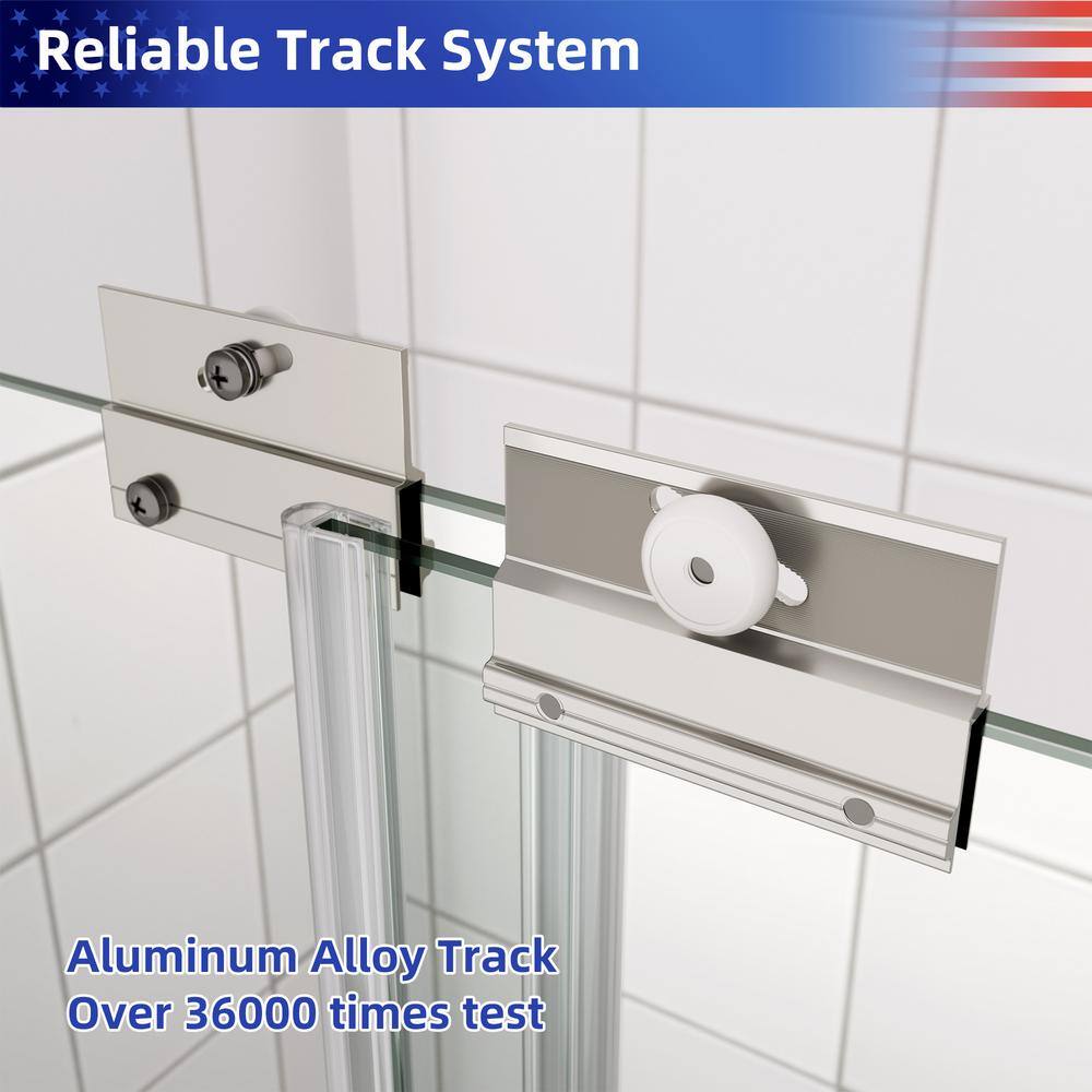 Chrome Finish Sliding Shower Door with Clear Tempered Glass, 48" x 70"