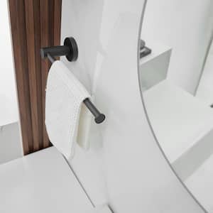 Bathroom Hardware Set 5-Piece Bath Hardware Set with Towel Bar, Robe Hook, Toilet Paper Holder in Matte Black