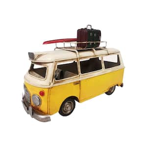 Yellow 11 x 6 x 7.5 in. VW Metal Bus with Board and luggage