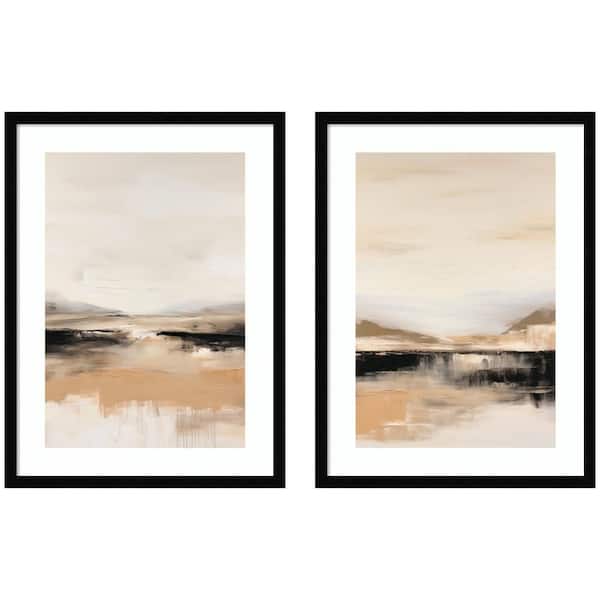 2-Piece Svelte "Peaceful Landscape No. 1 and No. 2" by Amy Lighthall Abstract Framed Art Print Set 25 in. x 40 in.