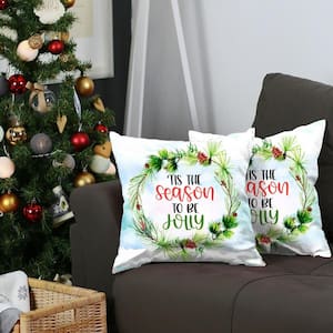 Charlie Set of 2-Multicolor Zippered Polyester Text Throw Pillow 1 in. x 18 in.