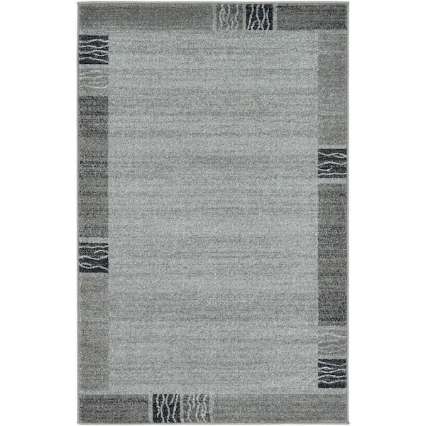 Unique Loom Del Mar Sarah Light Gray 3' 3 x 5' 3 Area Rug