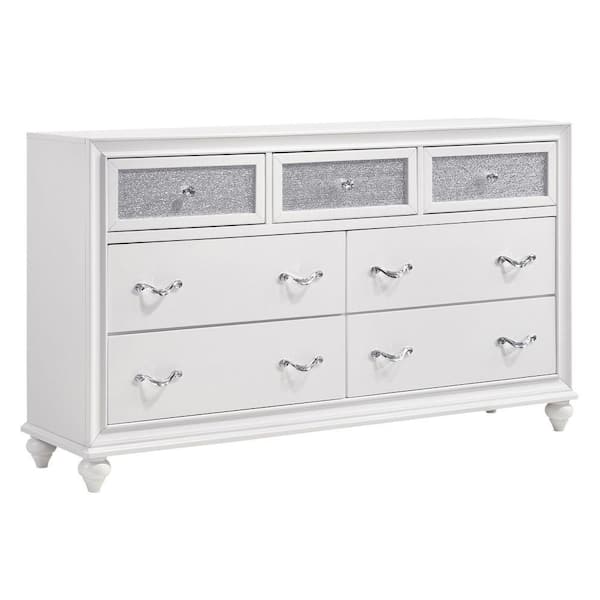 Benjara 63 in. White 7-Drawer Wooden Dresser Without Mirror BM246084 ...