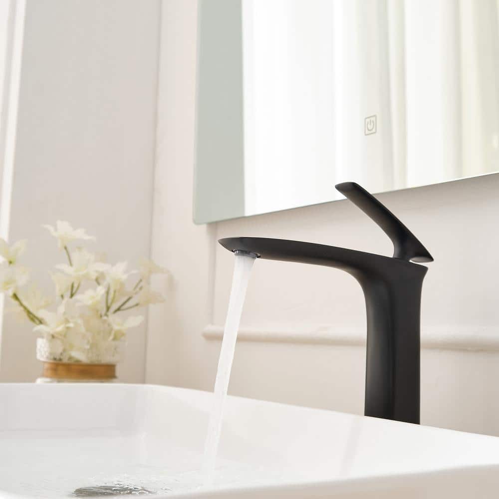 Matte Black Single Handle Vessel Sink Faucet
