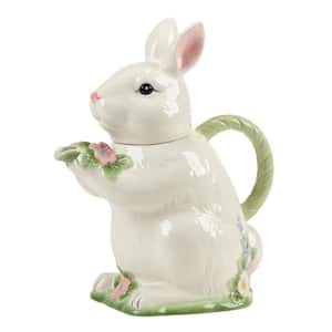 Easter Morning 3-D Bunny 1-Cup White Earthenware Teapot