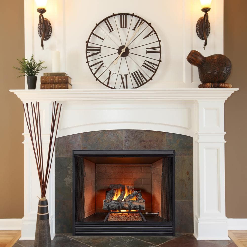 18-Inch Natural Gas Vented Fireplace Log Set with Match Light