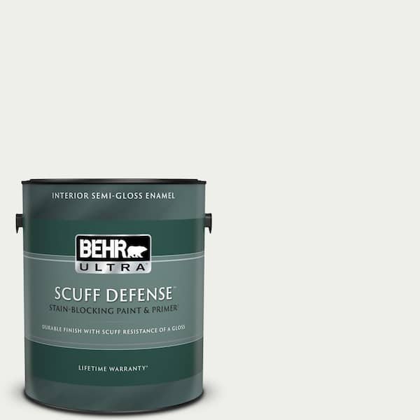 BEHR ULTRA 1 gal. Designer Collection #DC-004 Winter White Extra Durable Semi-Gloss Enamel Interior Paint & Primer
