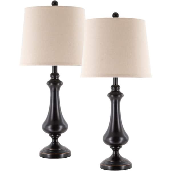 Artistic Weavers Frazier 28.5 in. Bronze Indoor Table Lamp with Tan Barrel Shaped Shade