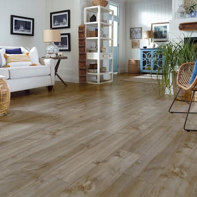 8 mm T x 7-1/2 in. W x 50-2/3 in. L Ghost Ship Maple Water Resistant Laminate Flooring (23.69 sq. ft./case)