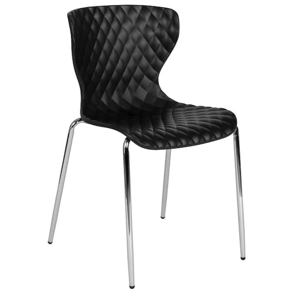 Carnegy Avenue Plastic Stackable Chair in Black