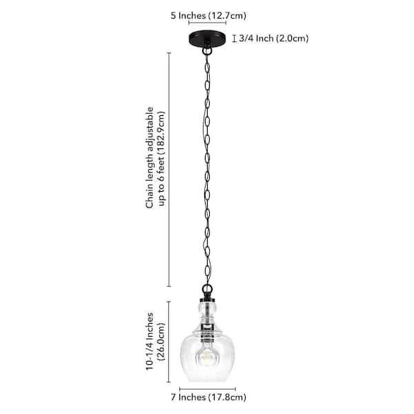 Meyer&Cross Verona 1-Light Blackened Bronze Pendant with