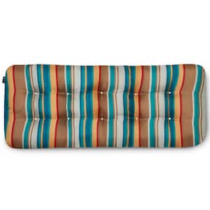 Classic 42 in. W x 18 in. D x 5 in. Thick Rectangular Indoor/Outdoor Bench Cushion in Santa Fe Stripe