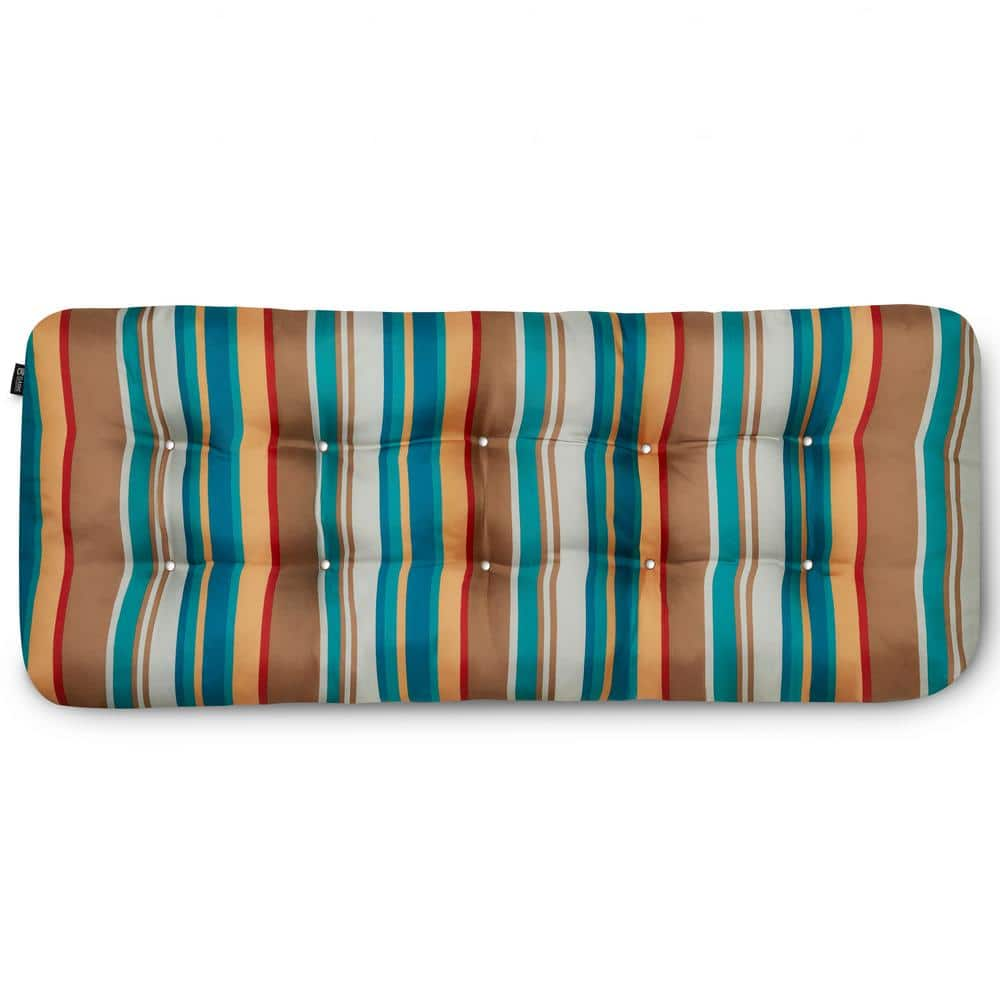 Classic 48 in. W x 18 in. D x 5 in. Thick Rectangular Indoor/Outdoor Bench Cushion in Santa Fe Stripe -  Classic Accessories, 62207013401EC