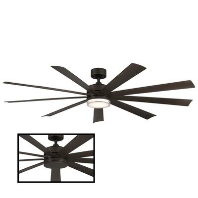 Wynd XL 72 in. 3000K Integrated LED Indoor/Outdoor Bronze Smart Ceiling Fan with Light Kit and Remote