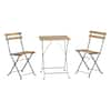 Lavish Home Brown 3-Piece Acacia Wood and Steel Square Table Outdoor Bistro  Set 80-OUTD-BISTRO-BR - The Home Depot