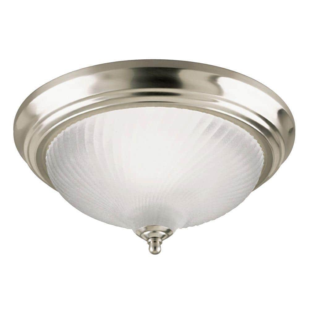 Brushed Nickel Frosted Glass Flush Mount Ceiling Light