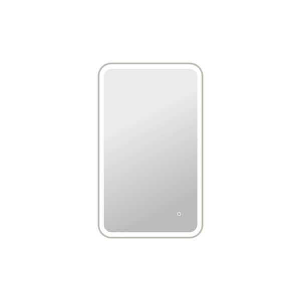 24 in. W x 40 in. H Rectangle Framed LED Wall Mirror in Silver