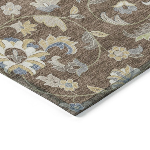 Chantille Machine Washable Indoor/Outdoor Abstract ACN1006 Chocolate 8 ft. x 10 ft. Area Rug