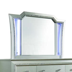 Medium Rectangle Led & Champagne Contemporary Mirror (38 in. H x 1 in. W)