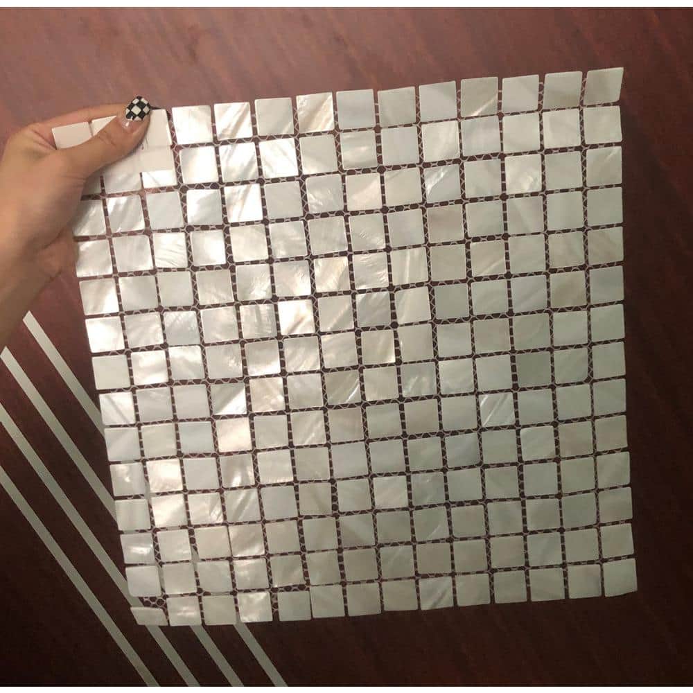 12" x 12" White Mother of Pearl Mosaic Tile
