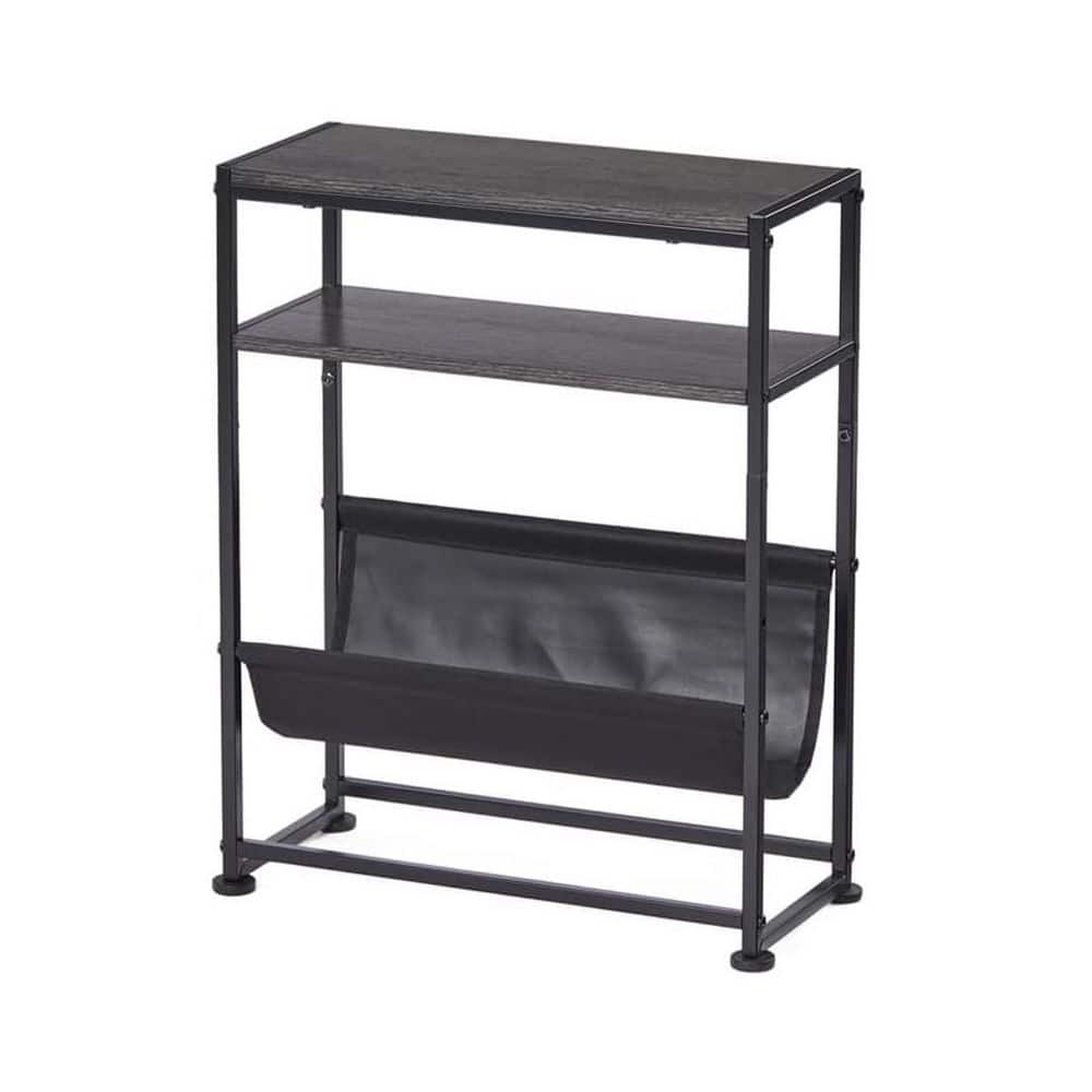Black 15.8 in. x 21.7 in. Wood Freestanding Magazine Rack Z0C58KSC2X ...