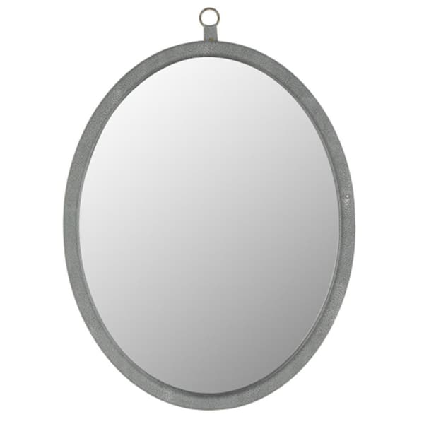 Unbranded 23.62 in. W x 29.92 in. H Small Oval MDF Framed Dimmable Wall Bathroom Vanity Mirror in Gray