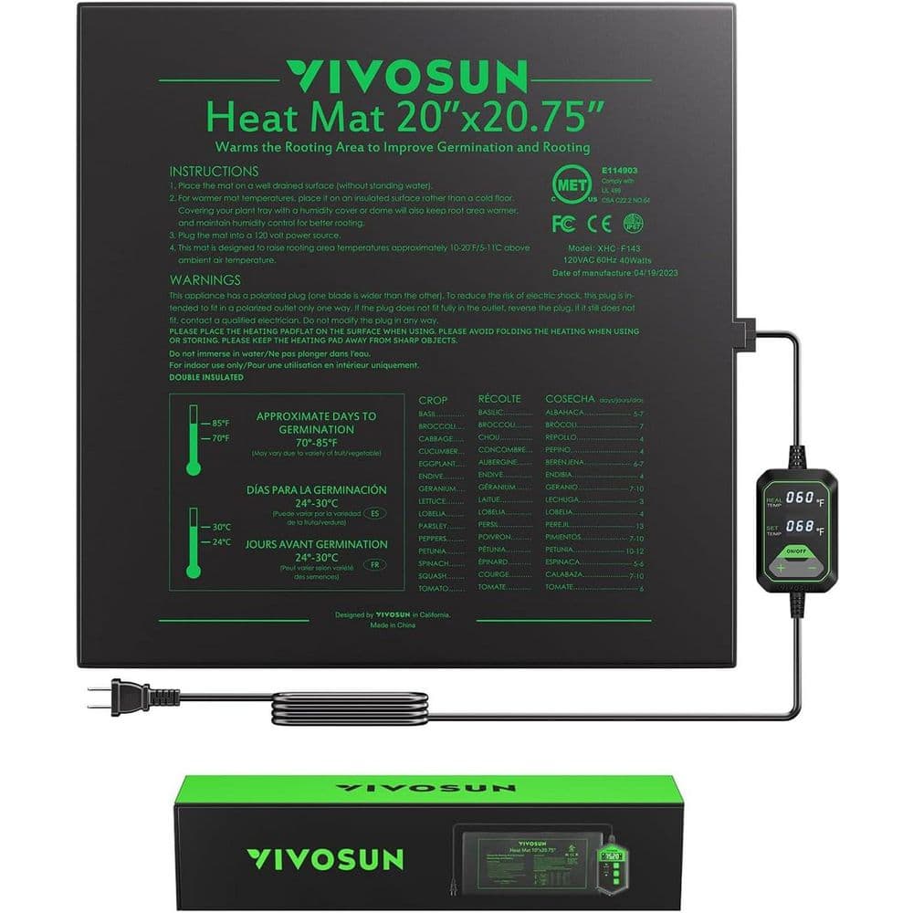 20 in. x 20.75 in. Durable Waterproof Seedling Heat Mat with Built-in Temperature Controller price history on PriceWatchPro