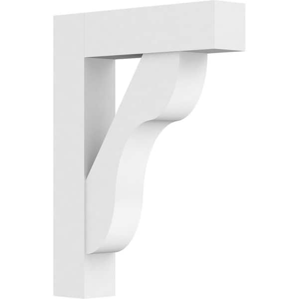 Ekena Millwork Standard Carmel 5 in. W x 32 in. H x 24 in. D Signature Urethane Polyurethane Bracket With Block Ends