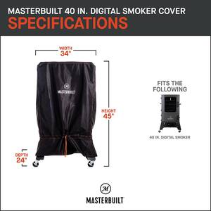 Digital Charcoal Smoker Cover in Black