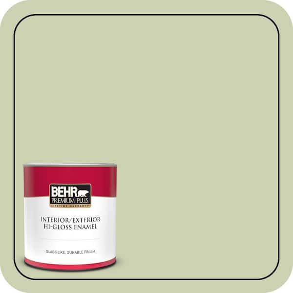 BEHR PREMIUM PLUS 1 qt. #ECC-12-2 Meadow Glen Hi-Gloss Enamel Interior/Exterior Paint & Primer