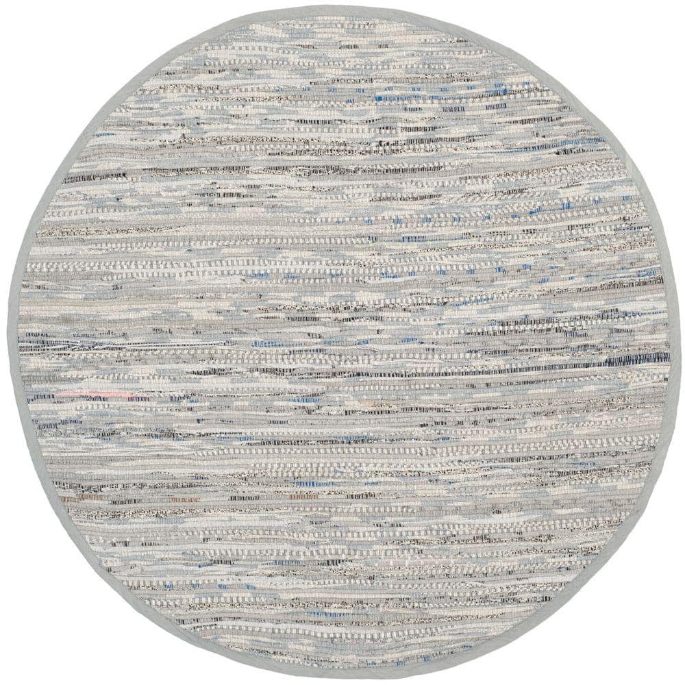 Rag Rug Grey 8 ft. x 8 ft. Round Striped Area Rug price history on PriceWatchPro