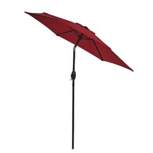 7.5 ft. Steel Market Tilt Patio Umbrella in Chili Red