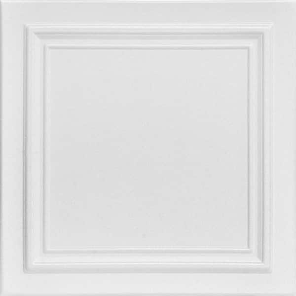 A La Maison Ceilings Line Art Plain White 1 6 Ft X Decorative Foam Glue Up Ceiling Tile 259 2 Sq Case R24 96pw A La Maison Ceilings Line Art Plain, Faux Tin Ceiling Panels Home Depot