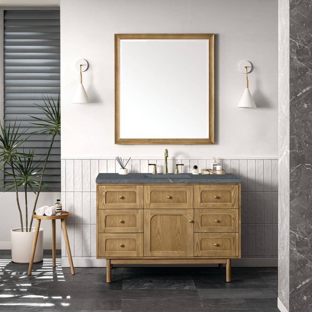 Laurent 48.0 in. W x 23.5 in. D x 34.2 in. H Single Bathroom Vanity Light Natural Oak and Parisien Bleu Quartz Top price history on PriceWatchPro