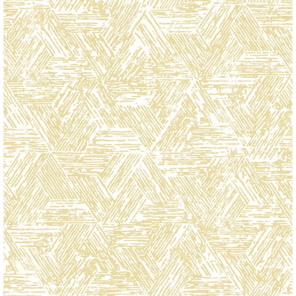 A-Street Prints Retreat Quilted Geometric Yellow Nonpasted Non Woven Wallpaper Sample