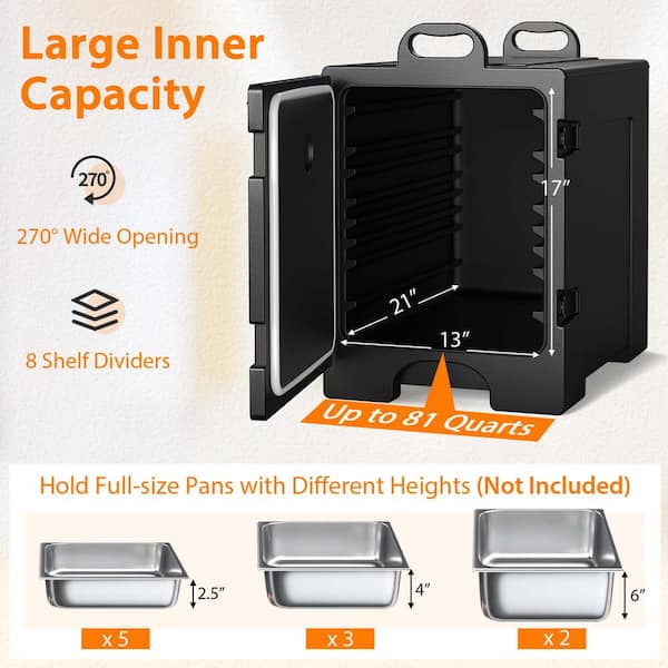 81 Quart Capacity End-loading Insulated Food Pan Carrier with