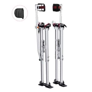 36 in.-50 in. Adjustable Aluminum Drywall Stilts with Protective Knee Pads, Durable Non-slip Tools for Painting, Silver