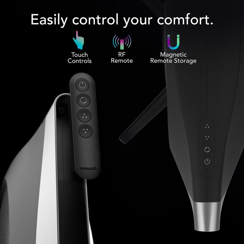 Vornado Black Compact Oscillating Floor Fan with Remote
