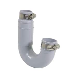 1 1/2 in. x 1 1/4 in. Flexible PVC Rubber Tubular Drain Trap with Stainless Steel Clamps