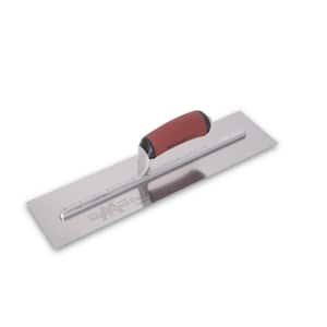 16 in. x 5 in. Stainless Steel Curved Durasoft Handle Finishing Trowel