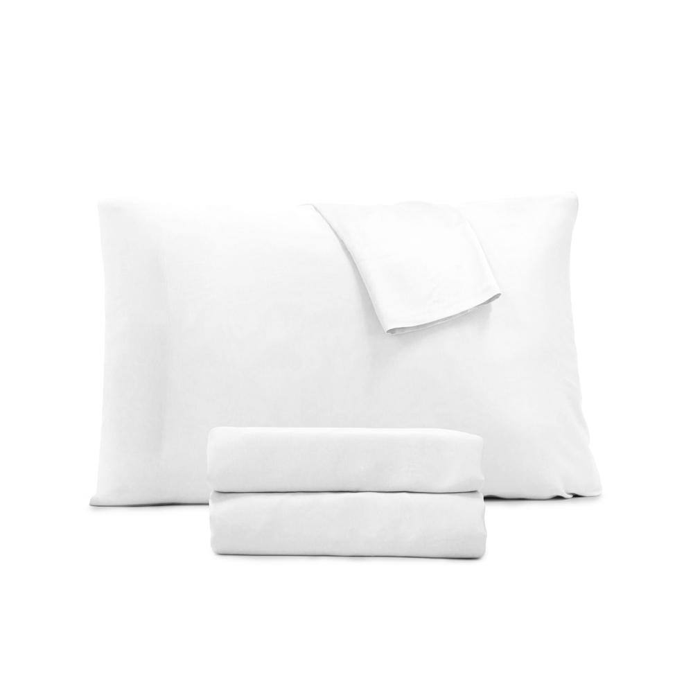 Jennifer Adams 4Piece White Solid Bamboo California King Sheet Set