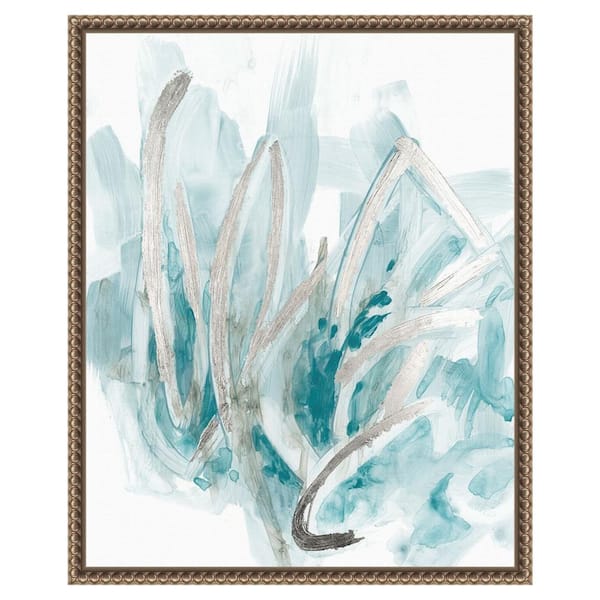 Amanti Art Embellished Aquatic Energy II by June Erica Vess 16 in. W x 20 in. H Canvas Float Frame in Bronze