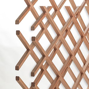 18-Bottle Trimmable Wine Rack Lattice Panel Inserts in Unfinished Solid North American Cherry