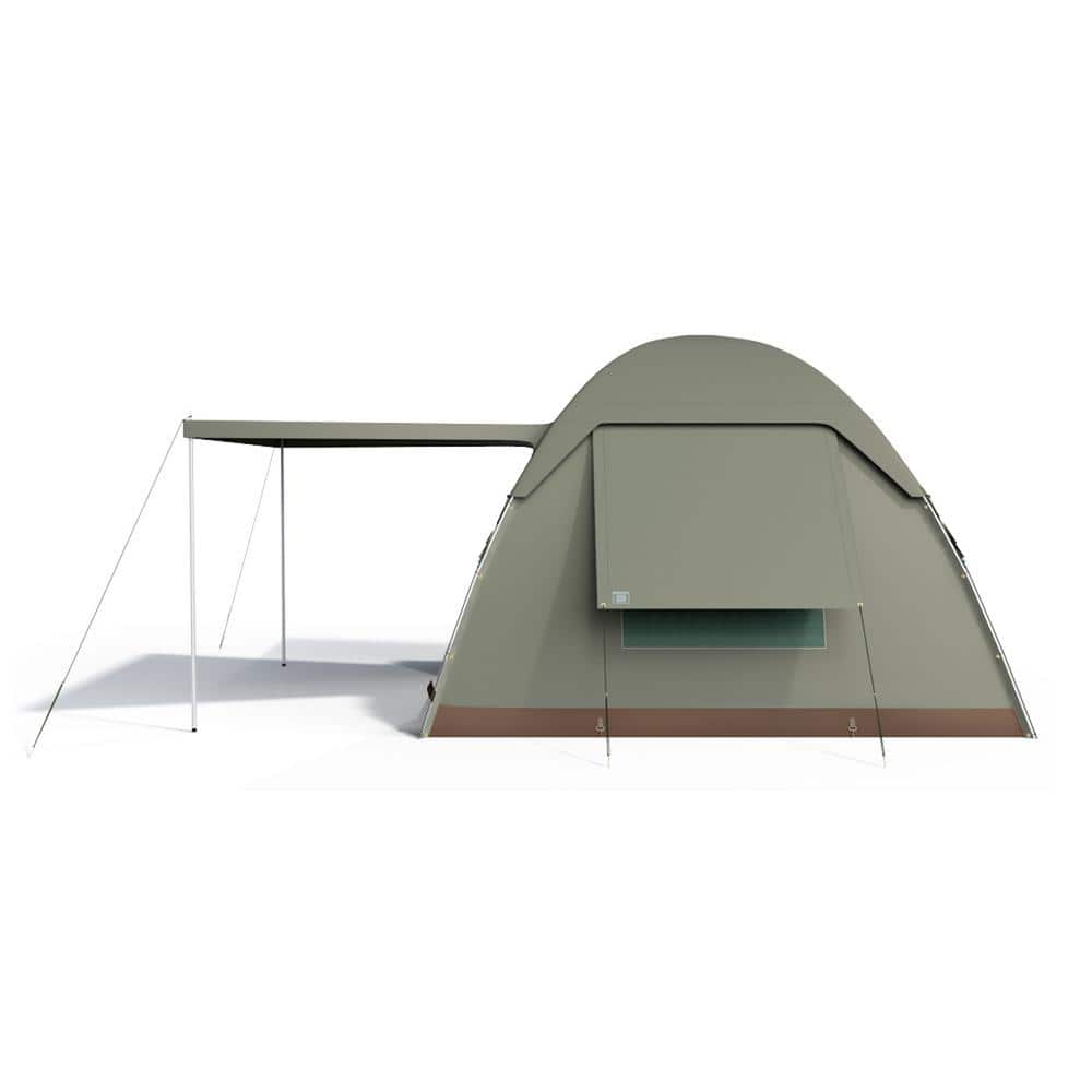 Green Canvas 6-Person Dome Camping Tent with Carry Bag