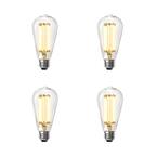 100-Watt Equivalent ST19 Dimmable LED Clear Glass Vintage Edison Light Bulb With Straight Filament Warm White (4-Pack)