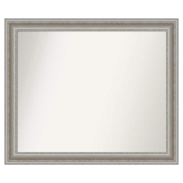 Amanti Art Parlor Silver 43.5 in. x 36.5 in. Cusom Non-Beveled Framed Bathroom Vanity Wall Mirror