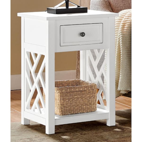 Coventry Wood End Table with Drawer and Shelf