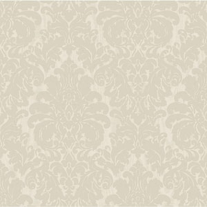 Betina White Damask Wallpaper Sample