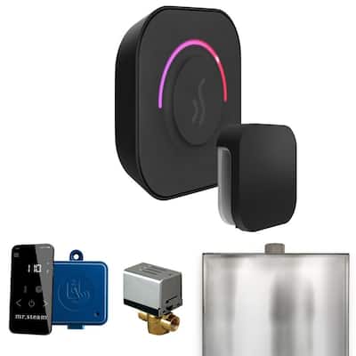 ButlerTouch Steam Shower Control Package with TempoTouch Control and Steamhead in Matte Black